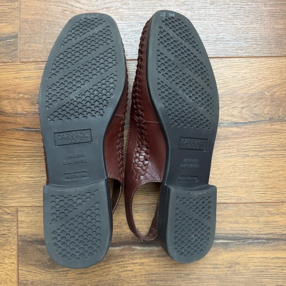 Carriage Court Brown Leather Slingback Loafers – Women’s Comfort Flats - Picture 6 of 9